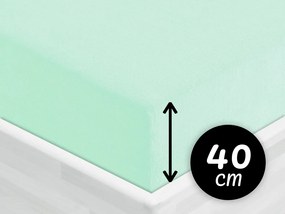 Froté napínacie prestieradlo na extra vysoký matrac FR-034 Mintové 100 x 200 - výška 40 cm