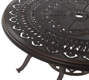 Záhradný stôl 102 cm SALIO (MDF) (hnedá) (pre 4 osoby). Vlastná spoľahlivá doprava až k Vám domov. 1018808