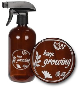 ProGarden Sklenený rozprašovač Flowers, 0,5 l, hnedá