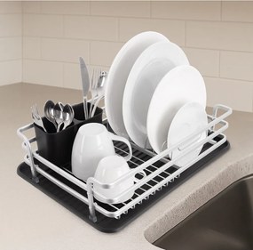 Čierno-biely kovový odkvapkávač 43x32 cm Deluxe – Orion