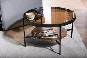 Konferenčný stolík Prima B 74 cm orech/čierny