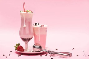 Fototapeta ružový mliečny koktail - 375x250