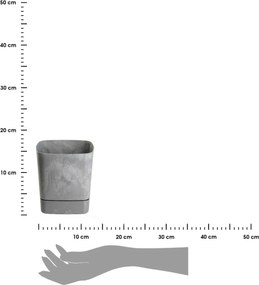 Plastový květináč s podmiskou Cubi 16x16 cm - výber z 6 prevedení