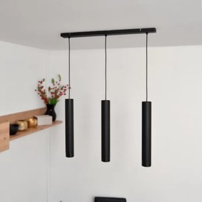 LED Luster na lanku TUBA 3xGU10/4,8W/230V čierna