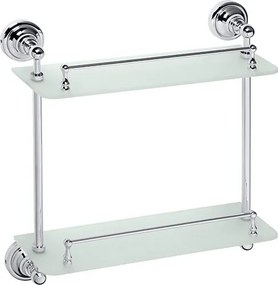 Bemeta Design RETRO chróm: Polička, 400 mm, dvojitá, sklo - 144301122