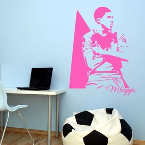 Veselá Stena Samolepka Kylian Mbappé Farba: růžová, Veľkosť: 60 x 45 cm
