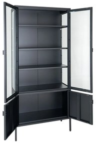 Čierna kovová vitrína 80x180 cm Brisbane – House Nordic