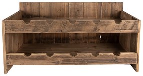 Hnedý antik drevený stojan na víno - 65*28*33 cm