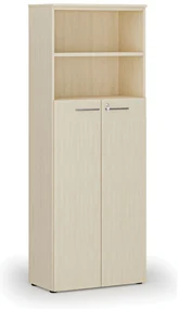 Kombinovaná kancelárska skriňa PRIMO WOOD, dvere na 4 poschodia, 800 x 420 x 2128 mm, breza