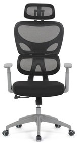 Kancelárska ergonomická stolička GRANT II — sieť, látka, sivá/čierna