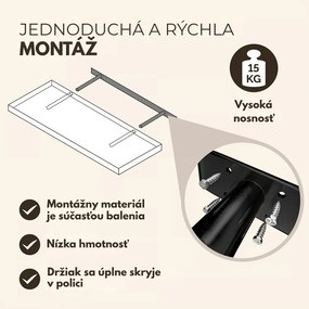Nástenná polica FIGO + konzola, 50cm, tmavý dub Casaria