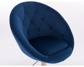 LuxuryForm DESIGN Kreslo VERA VELUR na striebornom tanieri - modré