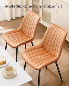 Súprava 2 kuchynských stoličiek, zamatové stoličky, karamelová farba