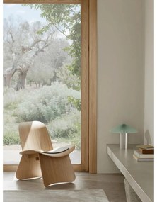 Žltá/v striebornej farbe stolová lampa so stmievačom s textilným tienidlom (výška 36 cm) Taite – Blomus