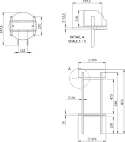 Sapho Sapho, PUNO podstavec s umývadlom 375x870x448xmm, čierna, SKA380-2-01