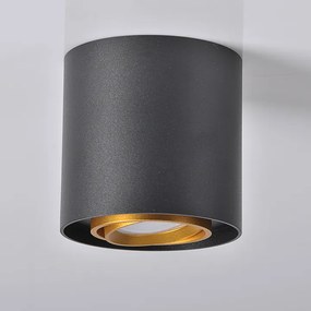 PLX Stropné bodové osvetlenie SAN JOSÉ, 1xGU10, 50W, 10cm, okrúhle, čiernozlaté