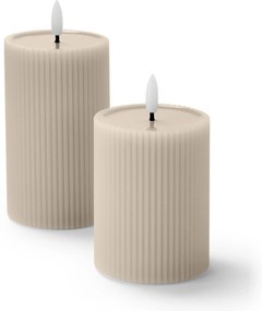 LED sviečky s výplňou so skutočného vosku, 2 ks