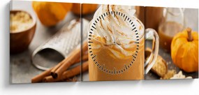 Obraz - Tekvicové latte (s hodinami) (90x30 cm)