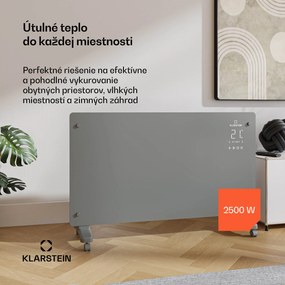 Klarstein Bansin Crystal Smart Konvektor 2500, 2500 W, Aplikácia, 5- 50 °C, LED displej, Dotykový displej