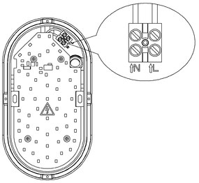 TOP LIGHT Svetlo nástenné-stropné Bari, Čierna