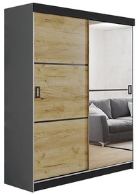 Skriňa Retro 138 2L grafit/ Dvierka craft