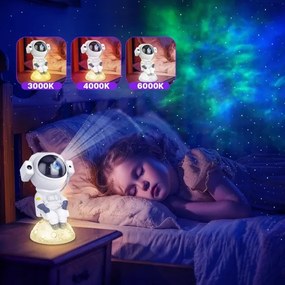 LED RGB projektor 3 v 1 LED/5W/5V 3000/4000/6000K astronaut + diaľkové ovládanie