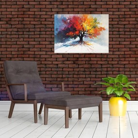 Sklenený obraz - Pestrofarebný strom (70x50 cm)