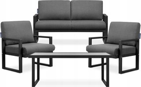 Sada záhradného nábytku stôl pohovka stôl čierny/sivý Konsimo Frena loft