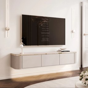 ZÁVESNÝ TV STOLÍK MODENA KAŠMÍR ZLATÁ LED 165 cm