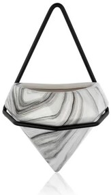 NÁSTENNÝ KERAMICKÝ KVETINÁČ SEMELA SADA 2KS 23X20X11,5 CM+14X10X6 CM BIELA/ČIERNA