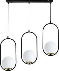 Závesné svietidlo Florence, 3x biele sklenené tienidlo, b/g, UI
