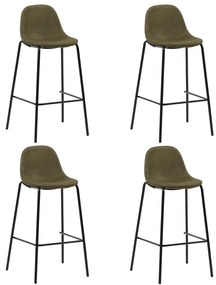 Barové stoličky 4 ks, hnedé, látka