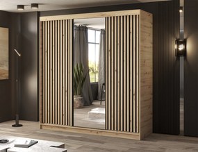 Šatní skříň Emerio se zrcadlem 180 cm dub Artisan