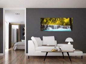 Obraz - Vodopád, s jasnými farbami (120x50 cm)