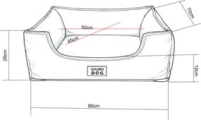 Golden Dog Pelech Golden Dog Saba M – 80 x 70 x 26 cm, grafitový