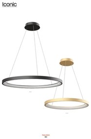 Redo 01-2674- LED Stmievateľný luster na lanku ICONIC LED/50W/230V pr. 58 cm čierna