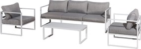 Súprava záhradného nábytku MOSTRARE GRANDE, biely hliník