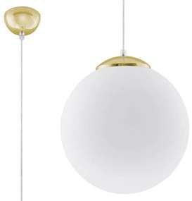 Závesné svietidlo Ugo, 1x biele sklenené tienidlo, (fi 30 cm), g