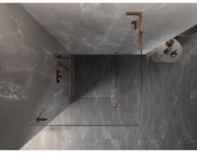 Mexen Lunar-B L výklopný sprchový kút ľavý 80 x 80 cm, číre sklo, ružové zlato, 832L-080-080-60-00-L