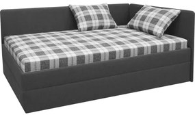 Čalúnená válenda s univerzálnym čelom L/P ARLY 110x200 cm antracit/biela