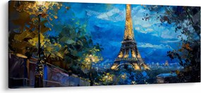 Obraz - Olejomaľba Eiffelovej veže (120x50 cm)