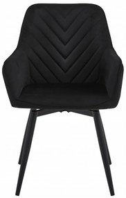Otočné jedálenské kreslo NANA360 VELVET, čierne