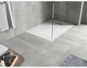 Mexen Hugo, obdĺžniková sprchová vanička SMC 130 x 80 cm, biela, oceľová krytka, 42108013-X