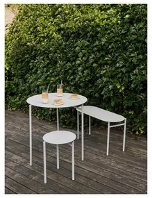 Biely kovový okrúhly jedálenský stôl ø 70 cm Disc – Zone