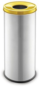 Kovový kôš na triedený odpad 45 L strieborný, plast