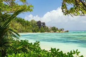 Samolepiaca fototapeta nádherná pláž na ostrove La Digue - 375x250