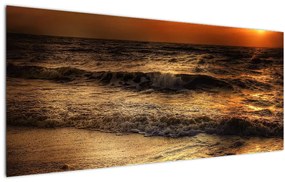 Obraz - Vlny pri pobreží (120x50 cm)