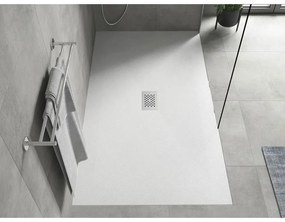 Mexen Hugo, obdĺžniková sprchová vanička SMC 150 x 100 cm, biela, oceľová krytka, 42101015-X