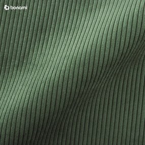 Zelená menčestrová rozkladacia rohová pohovka Micadoni Home Moghan, ľavý roh