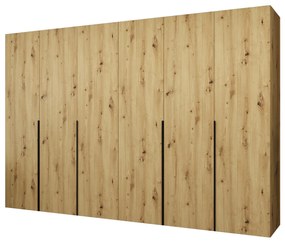 Šatníková skriňa 300 cm Alice 1 (dub artisan + čierna). Akcia -20%. Vlastná spoľahlivá doprava až k Vám domov. 1126135